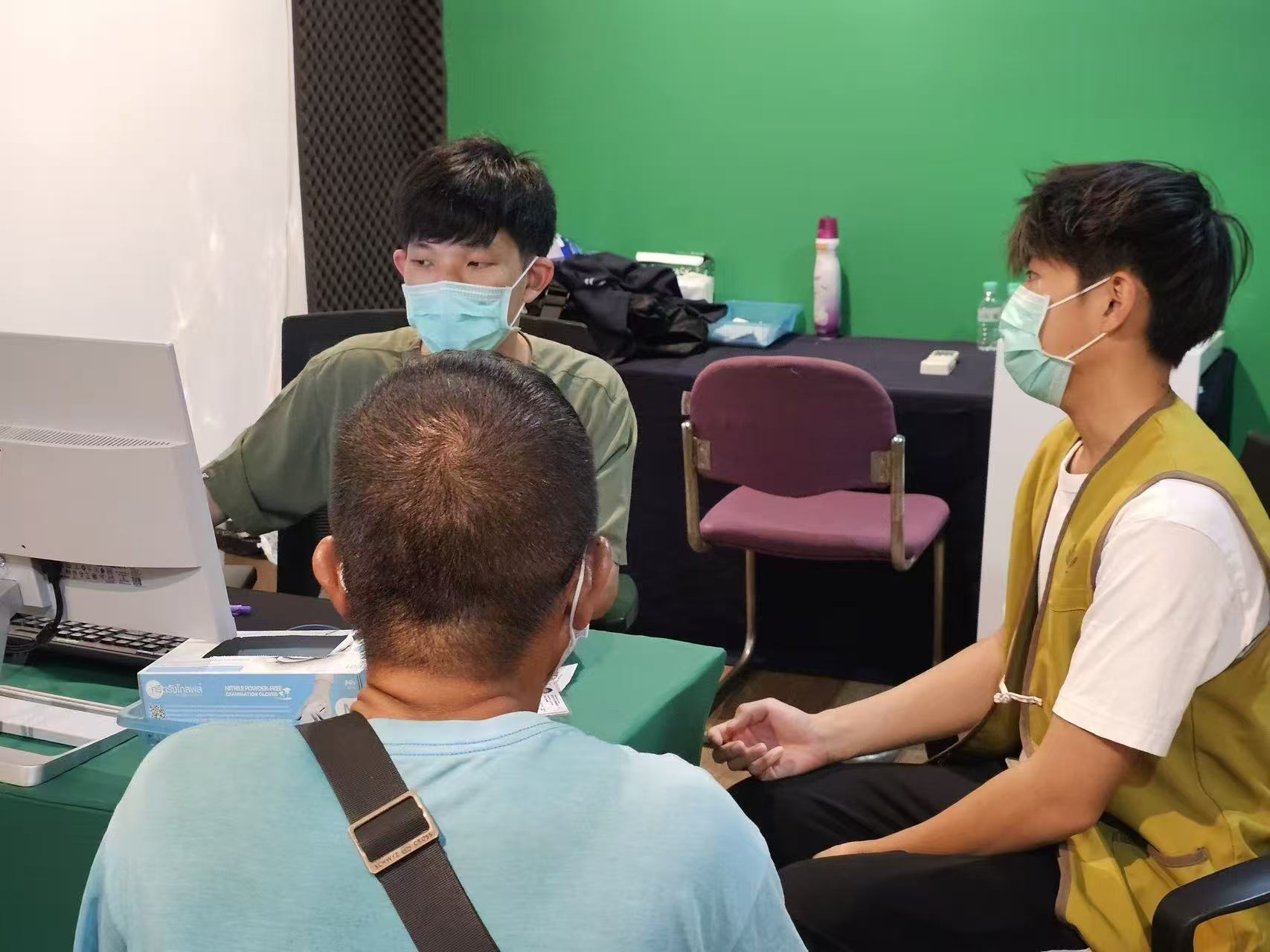 Vitals check at the clinic